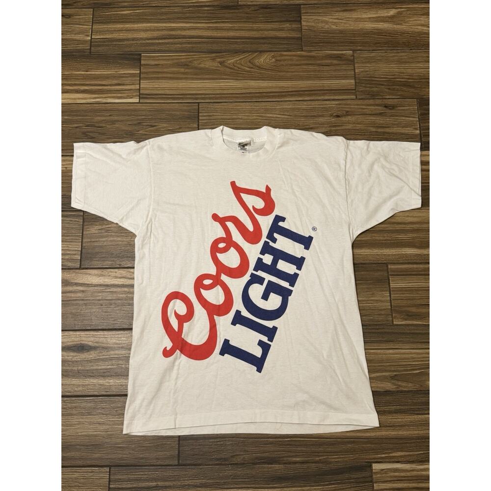 Vintage Coors Light T Shirt Single Stitch XL See Measurements USA Beer